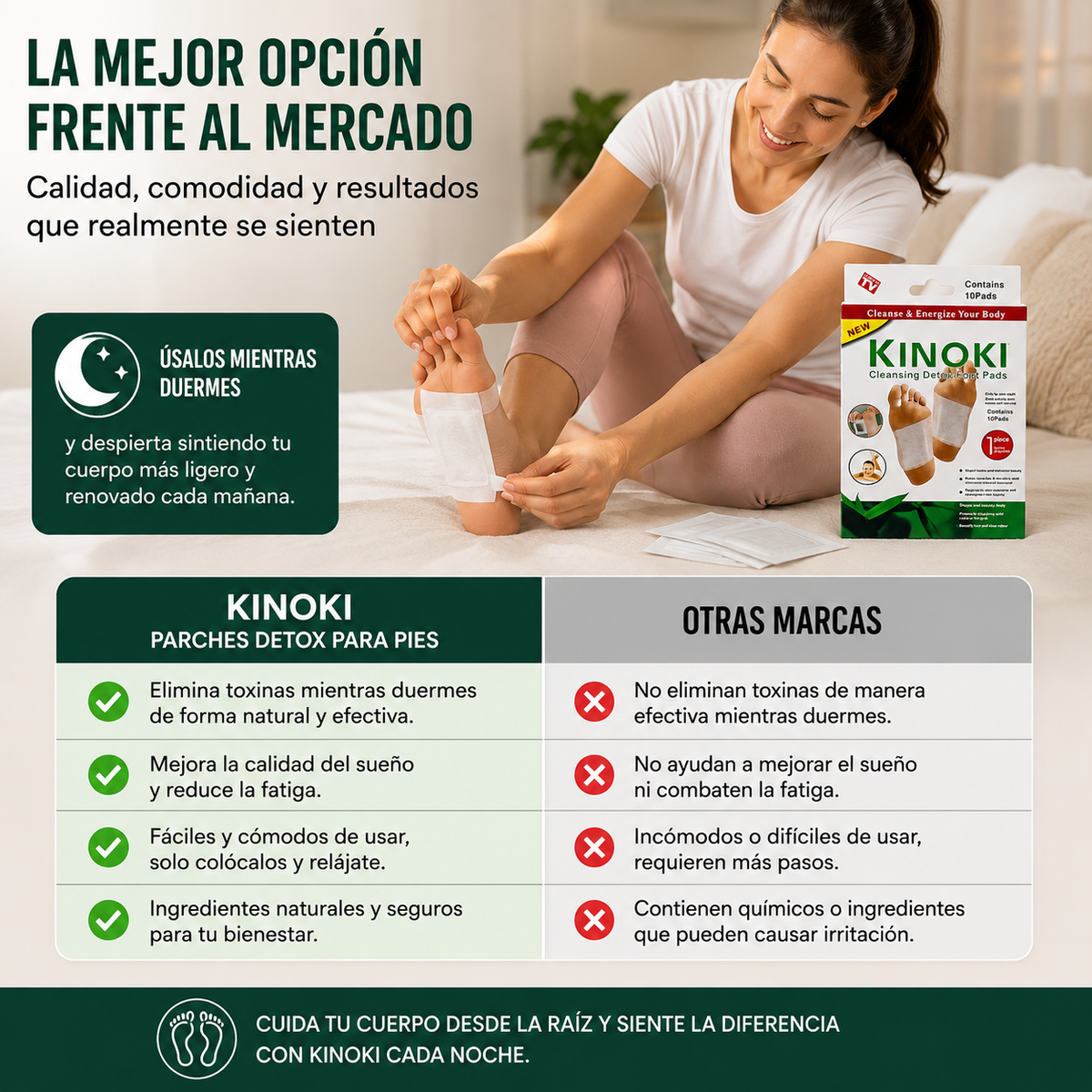 Parches Kinoki para Pies | Relajación y Bienestar Durante la Noche