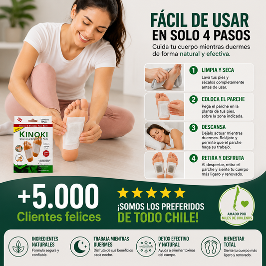 Parches Kinoki para Pies | Relajación y Bienestar Durante la Noche