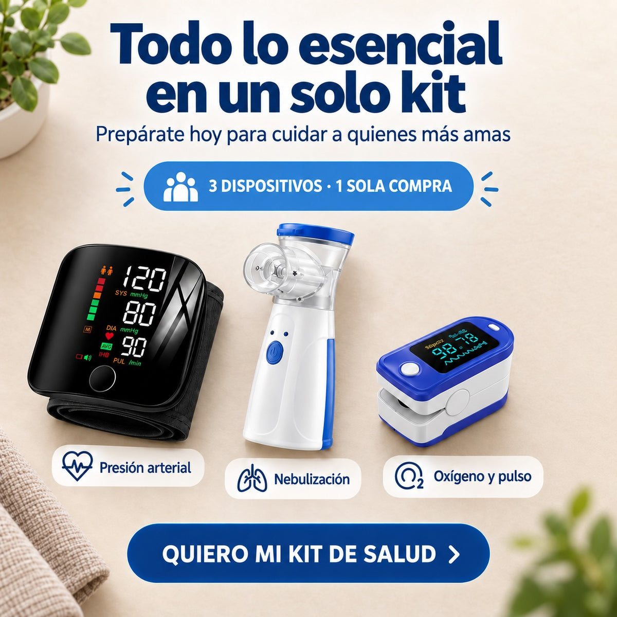 Kit de Salud 3 en 1   Control y Cuidado en Casa