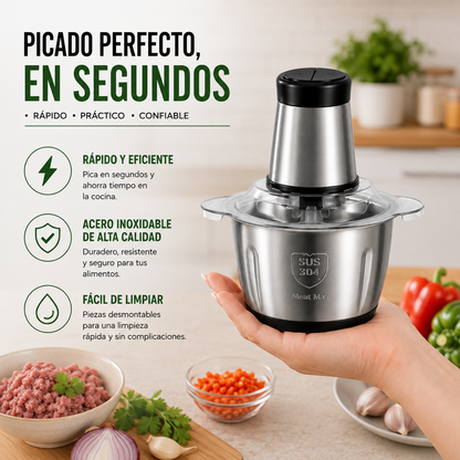 Picadora Eléctrica de Acero Inoxidable | Potencia en tu Cocina