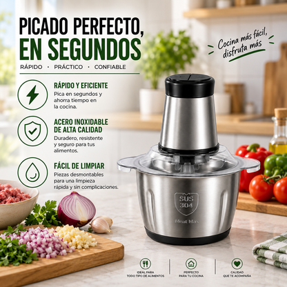 Picadora Eléctrica de Acero Inoxidable | Potencia en tu Cocina
