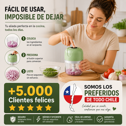 Picadora Eléctrica Inalámbrica 4 en 1 | Pica en Segundos Sin Esfuerzo