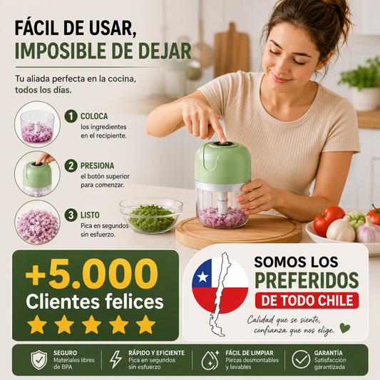 Picadora Eléctrica Inalámbrica 4 en 1 | Pica en Segundos Sin Esfuerzo
