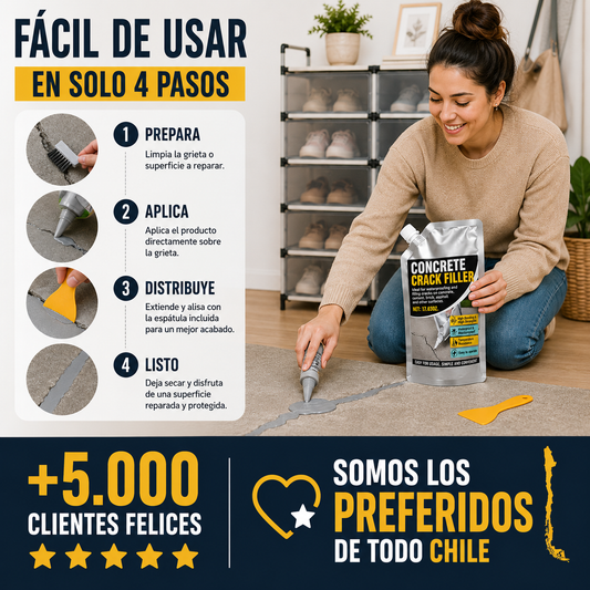 Rellenador de Grietas para Concreto | Repara, Sella y Protege Fácilmente