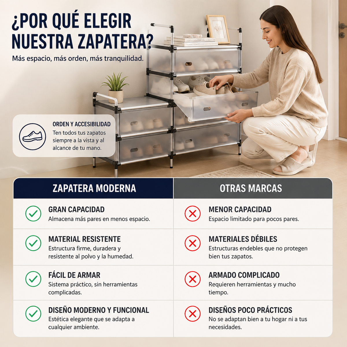 Zapatera Organizadora Doble de 6 Niveles | Más Espacio y Orden para tu Hogar