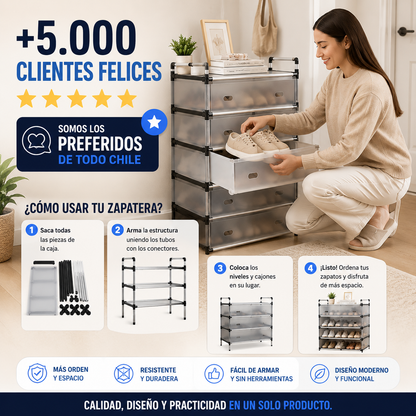 Zapatera Organizadora Doble de 6 Niveles | Más Espacio y Orden para tu Hogar