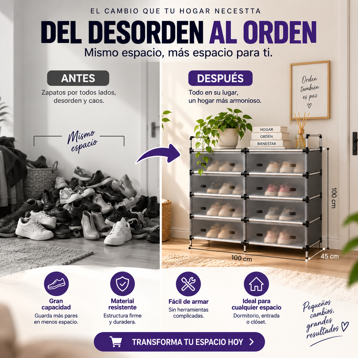 Zapatera Organizadora Doble de 6 Niveles | Más Espacio y Orden para tu Hogar